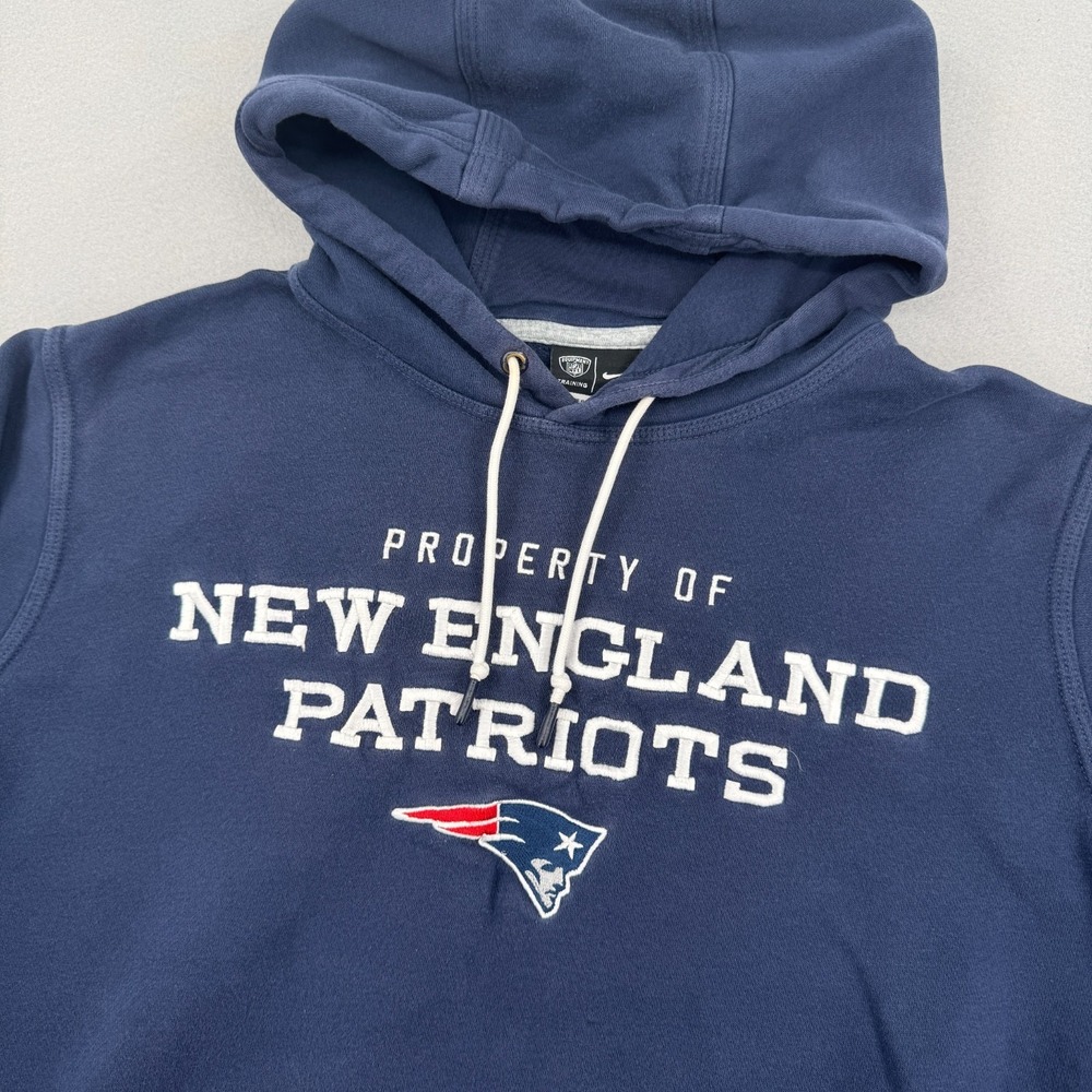 Nike New England Patriots NFL Football Pullover Hoodie Navy Blue Men L Blokecore